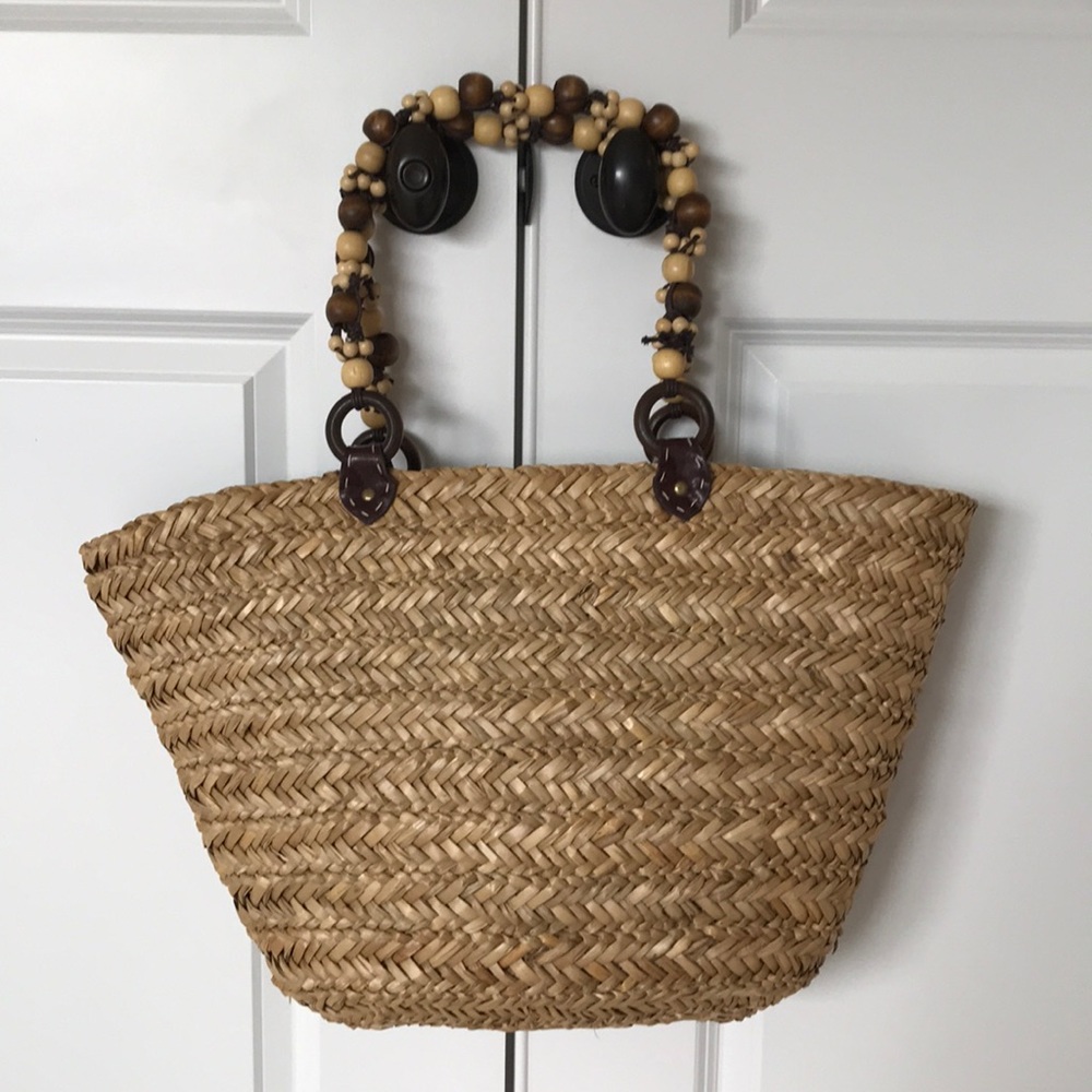 NWT Natural Straw Shopper Tote Beach Bag